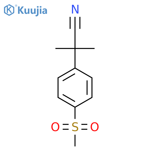 2-(4-methanesulfonylphenyl)-2-methylpropanenitrile structure