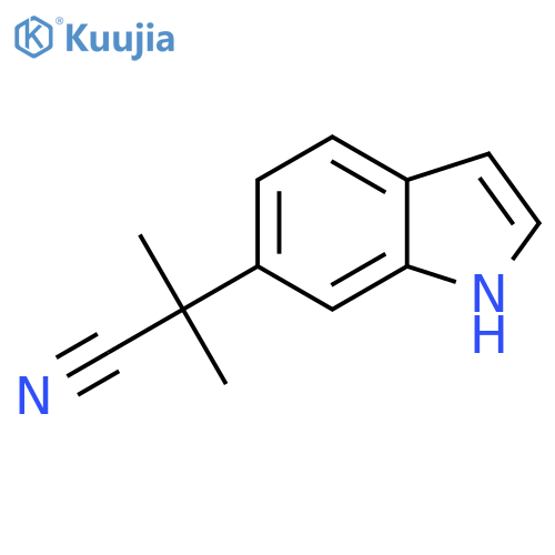 2-(1H-indol-6-yl)-2-methylpropanenitrile structure