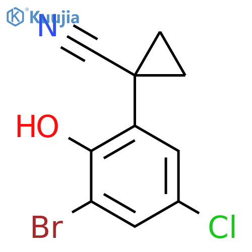 1-(3-bromo-5-chloro-2-hydroxyphenyl)cyclopropane-1-carbonitrile structure