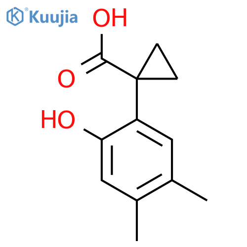 1-(2-hydroxy-4,5-dimethylphenyl)cyclopropane-1-carboxylic acid structure