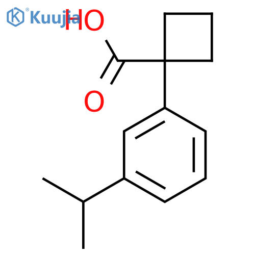 1-3-(propan-2-yl)phenylcyclobutane-1-carboxylic acid structure