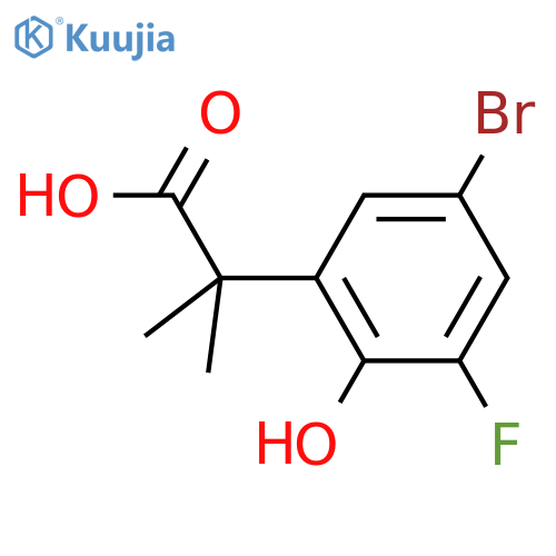 2-(5-bromo-3-fluoro-2-hydroxyphenyl)-2-methylpropanoic acid structure