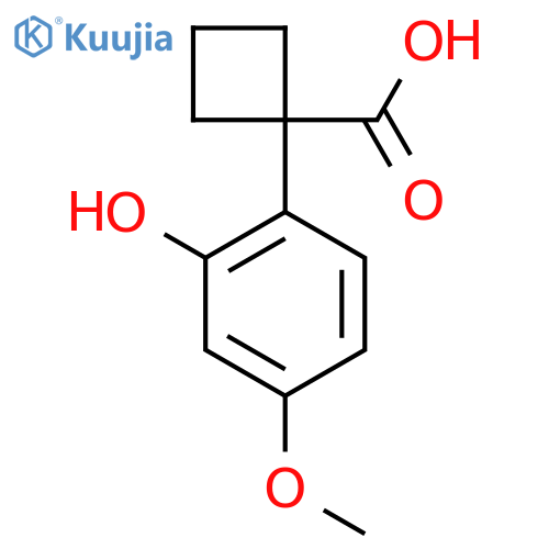 1-(2-hydroxy-4-methoxyphenyl)cyclobutane-1-carboxylic acid structure