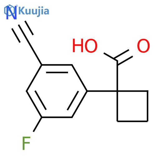 1-(3-cyano-5-fluorophenyl)cyclobutane-1-carboxylic acid structure