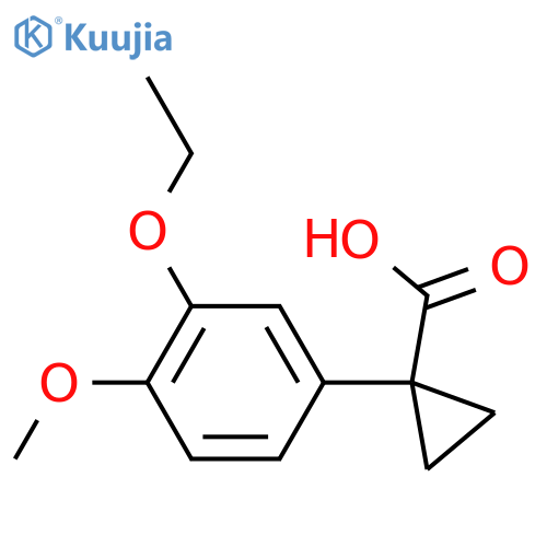 1-(3-ethoxy-4-methoxyphenyl)cyclopropane-1-carboxylic acid structure