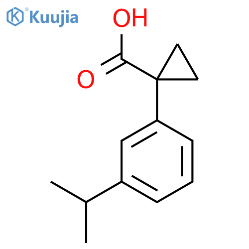 1-3-(propan-2-yl)phenylcyclopropane-1-carboxylic acid structure