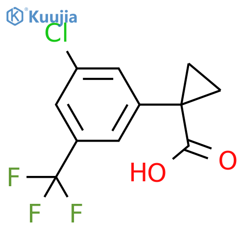 1-3-chloro-5-(trifluoromethyl)phenylcyclopropane-1-carboxylic acid structure