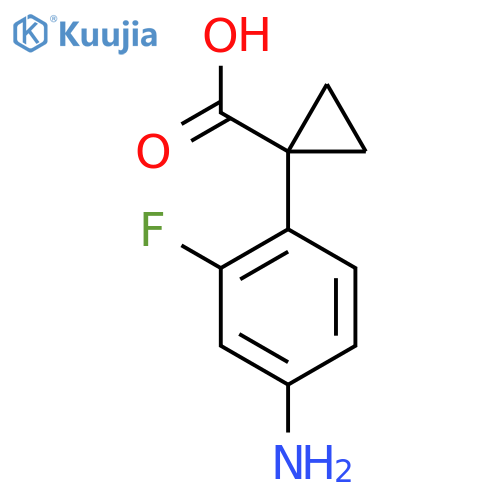 1-(4-Amino-2-fluorophenyl)cyclopropane-1-carboxylic acid structure