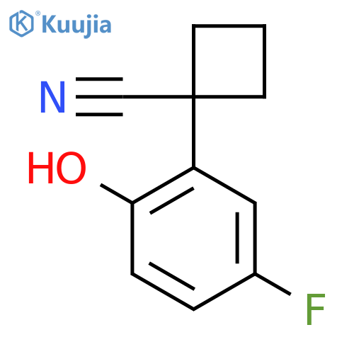 1-(5-fluoro-2-hydroxyphenyl)cyclobutane-1-carbonitrile structure