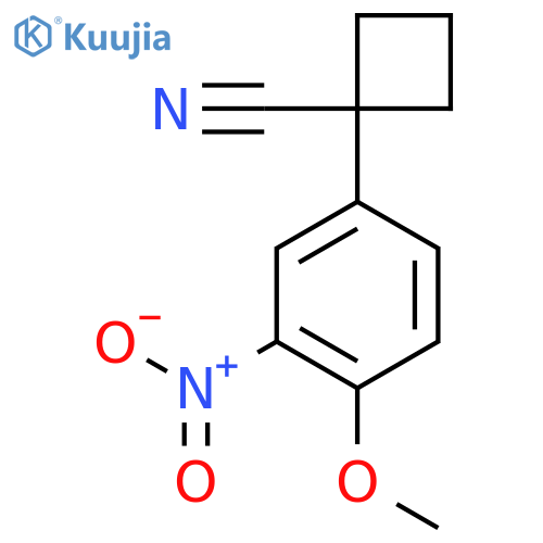 1-(4-methoxy-3-nitrophenyl)cyclobutane-1-carbonitrile structure