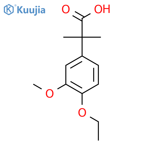 2-(4-ethoxy-3-methoxyphenyl)-2-methylpropanoic acid structure
