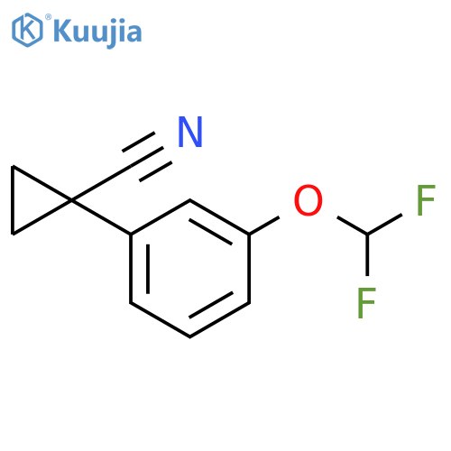 1-3-(difluoromethoxy)phenylcyclopropane-1-carbonitrile structure