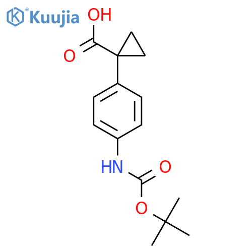 1-(4-{(tert-butoxy)carbonylamino}phenyl)cyclopropane-1-carboxylic acid structure