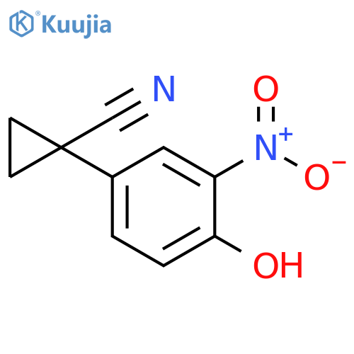 1-(4-hydroxy-3-nitrophenyl)cyclopropane-1-carbonitrile structure