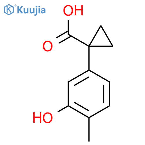 1-(3-hydroxy-4-methylphenyl)cyclopropane-1-carboxylic acid structure