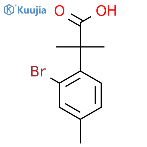 2-(2-bromo-4-methylphenyl)-2-methylpropanoic acid structure