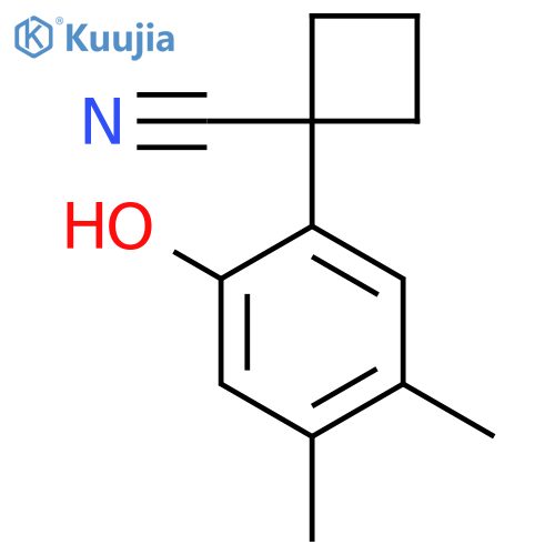 1-(2-hydroxy-4,5-dimethylphenyl)cyclobutane-1-carbonitrile structure