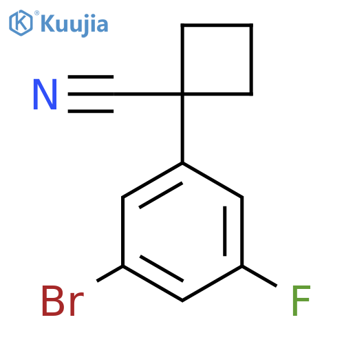 1-(3-bromo-5-fluorophenyl)cyclobutane-1-carbonitrile structure