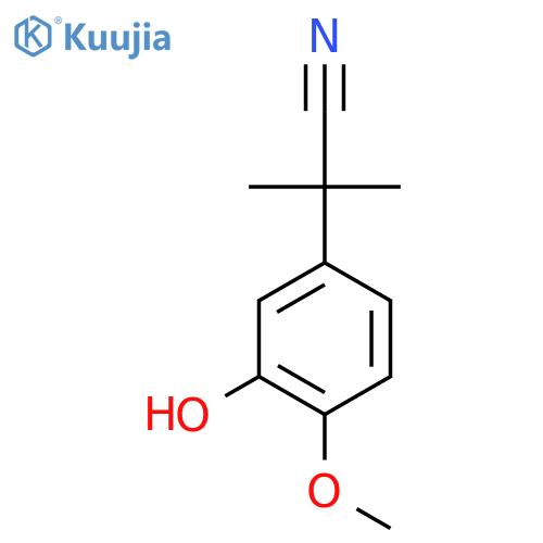 2-(3-hydroxy-4-methoxyphenyl)-2-methylpropanenitrile structure