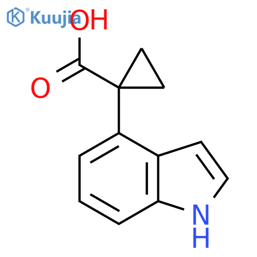 1-(1H-indol-4-yl)cyclopropane-1-carboxylic acid structure