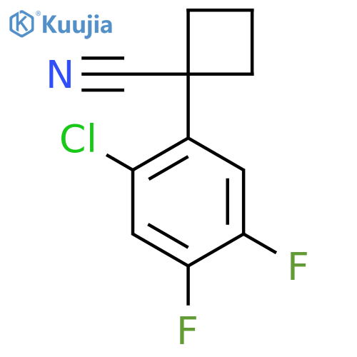 1-(2-chloro-4,5-difluorophenyl)cyclobutane-1-carbonitrile structure