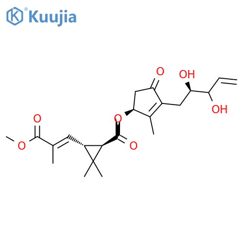Cyclopropanecarboxylic acid,3-(3-methoxy-2-methyl-3-oxo-1-propenyl)-2,2-dimethyl-,3-(2,3-dihydroxy-4-pentenyl)-2-methyl-4-oxo-2-cyclopenten-1-yl ester, [1R-[1a[S*(2R*,3R*)],3b(E)]]- (9CI) structure