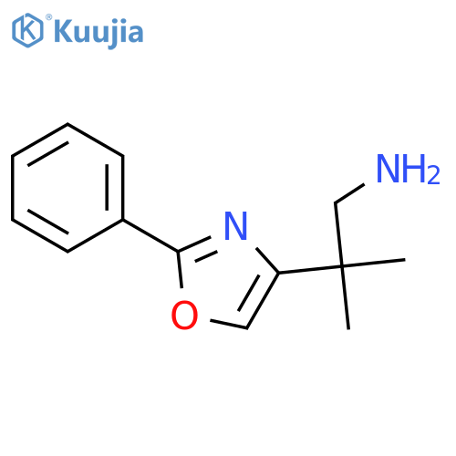 2-methyl-2-(2-phenyl-1,3-oxazol-4-yl)propan-1-amine structure