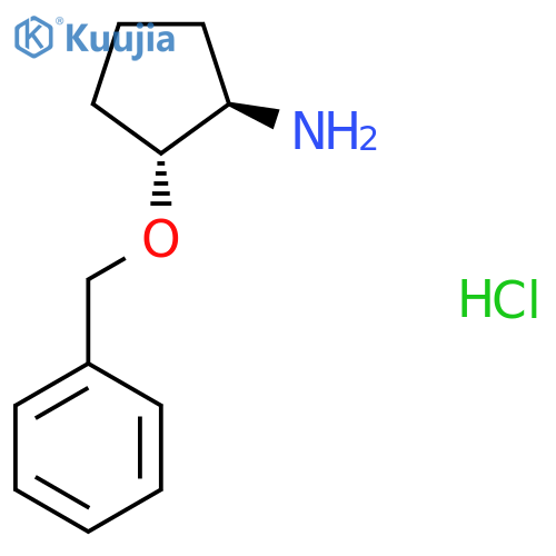 rac-(1R,2R)-2-(benzyloxy)cyclopentan-1-amine hydrochloride structure