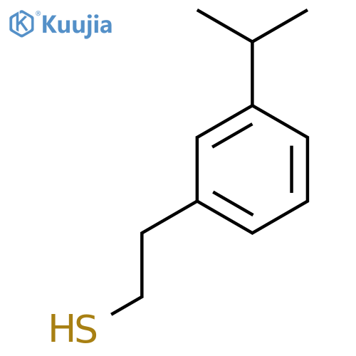 2-3-(propan-2-yl)phenylethane-1-thiol structure