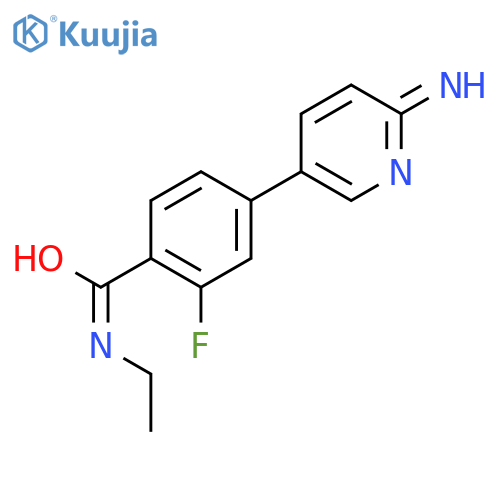 4-(6-aminopyridin-3-yl)-N-ethyl-2-fluorobenzamide structure