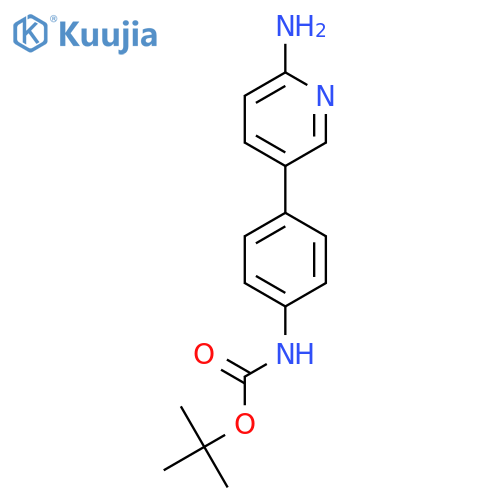 tert-Butyl N-[4-(6-aminopyridin-3-yl)phenyl]carbamate structure