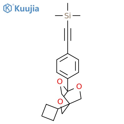 {[4-(4-cyclobutyl-2,6,7-trioxabicyclo[2.2.2]oct-1-yl)phenyl]ethynyl}(trimethyl)silane structure