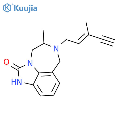 5-methyl-6-(3-methylpent-2-en-4-yn-1-yl)-4,5,6,7-tetrahydroimidazo[4,5,1-jk][1,4]benzodiazepin-2(1H)-one structure