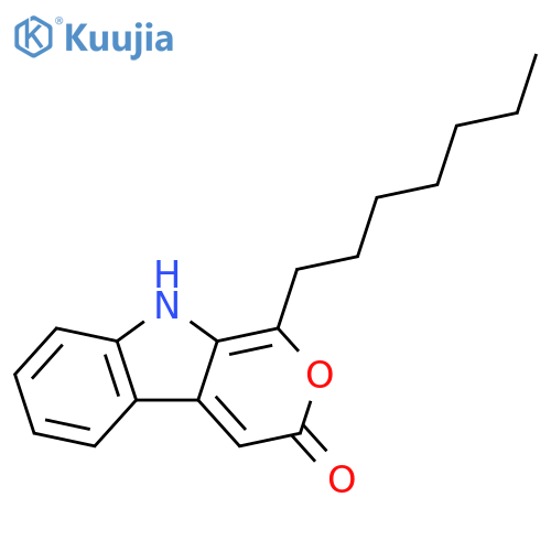 Pyrano[3,4-b]indol-3(9H)-one, 1-heptyl- structure