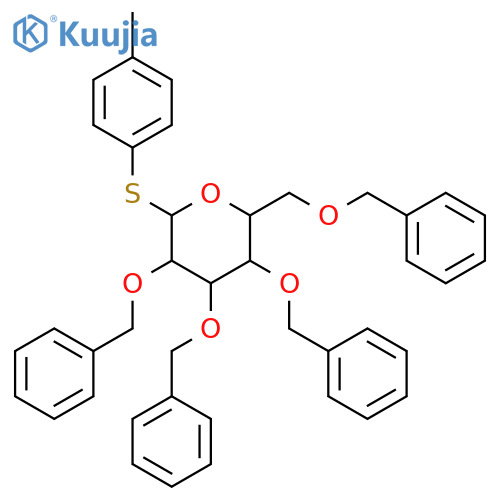 β-D-Glucopyranoside, 4-methylphenyl 2,3,4,6-tetrakis-O-(phenylmethyl)-1-thio- structure