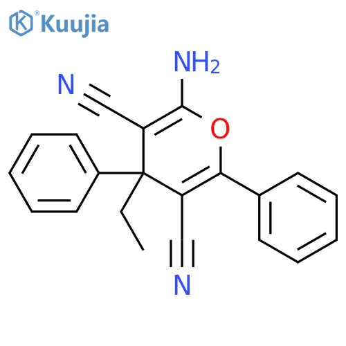 4H-Pyran-3,5-dicarbonitrile, 2-amino-4-ethyl-4,6-diphenyl- structure