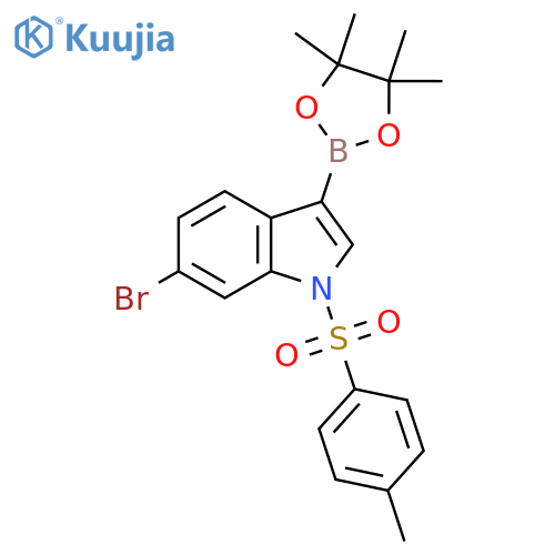 6-Bromo-1-(toluene-4-sulfonyl)-1H-indole-3-boronic acid pinacol ester structure