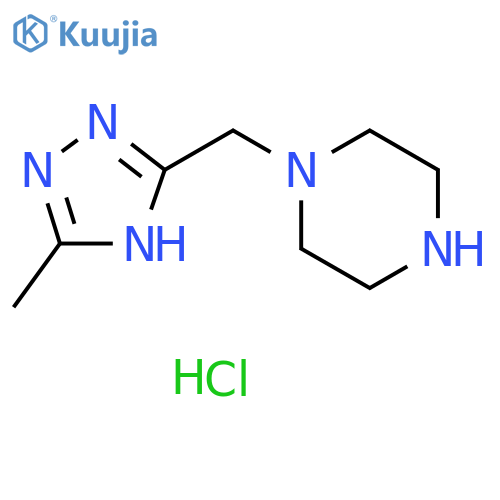 1-[(5-methyl-4H-1,2,4-triazol-3-yl)methyl]piperazine;hydrochloride structure