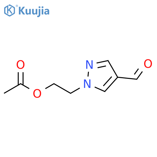2-(4-formyl-1H-pyrazol-1-yl)ethyl acetate structure