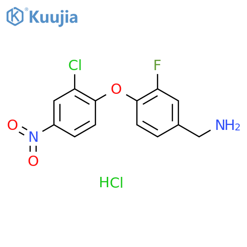 4-(2-chloro-4-nitrophenoxy)-3-fluorophenylmethanamine hydrochloride structure