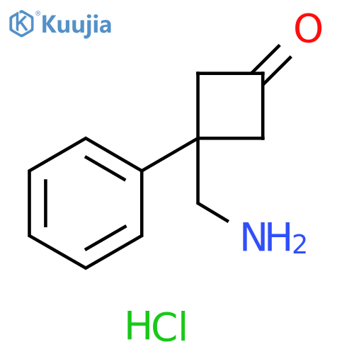3-(aminomethyl)-3-phenylcyclobutan-1-one hydrochloride structure