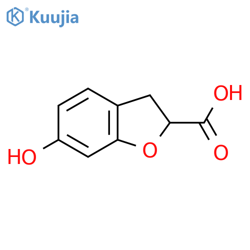 6-Hydroxy-2,3-dihydrobenzofuran-2-carboxylic acid structure