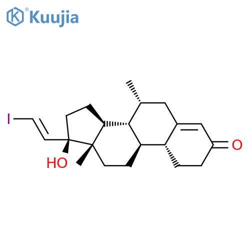 19-Norpregna-4,20-dien-3-one,17-hydroxy-21-iodo-7-methyl-, (7a,17a,20E)- (9CI) structure
