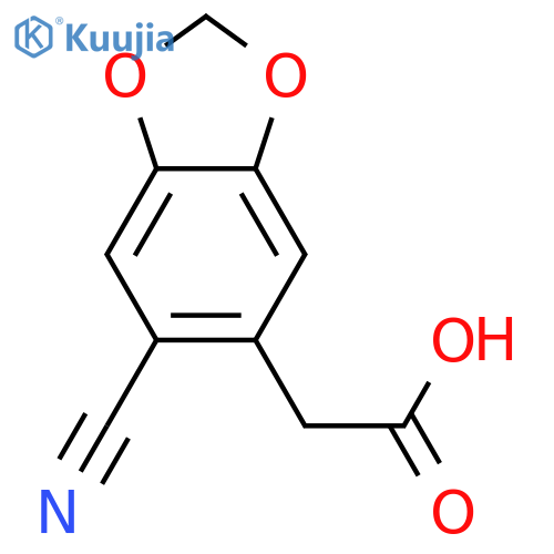 2-(6-cyano-2H-1,3-benzodioxol-5-yl)acetic acid structure