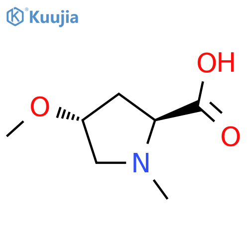 (2S,4R)-4-methoxy-1-methylpyrrolidine-2-carboxylic acid structure