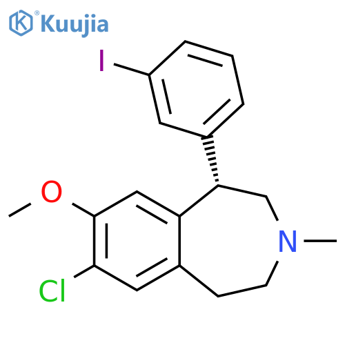 1H-3-Benzazepine,7-chloro-2,3,4,5-tetrahydro-1-(3-iodophenyl)-8-methoxy-3-methyl-, (S)- structure