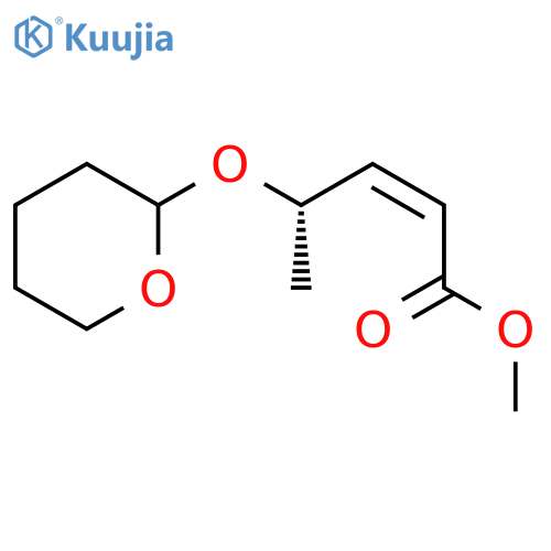 2-Pentenoic acid, 4-[(tetrahydro-2H-pyran-2-yl)oxy]-, methyl ester,(2Z,4S)- structure