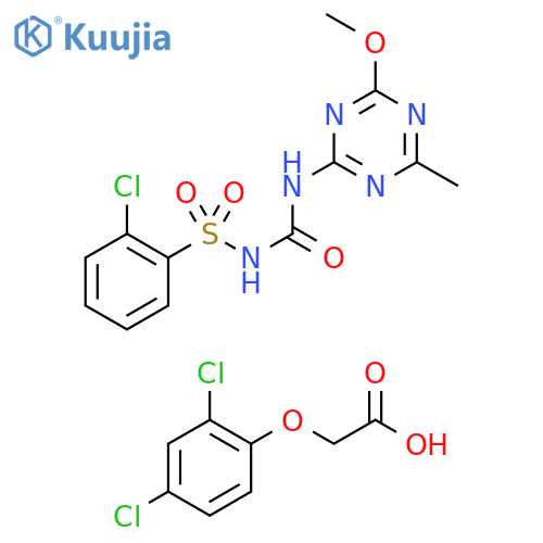 Acetic acid, 2-(2,4-dichlorophenoxy)-, mixt. with 2-chloro-N-[[(4-methoxy-6-methyl-1,3,5-triazin-2-yl)amino]carbonyl]benzenesulfonamide structure