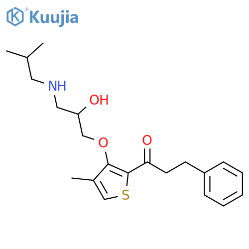 1-Propanone,1-[3-[2-hydroxy-3-[(2-methylpropyl)amino]propoxy]-4-methyl-2-thienyl]-3-phenyl-,hydrochloride (1:1) structure
