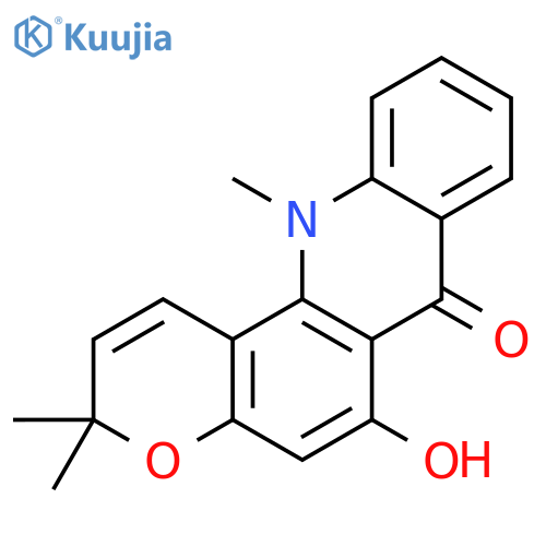 7H-Pyrano[2,3-c]acridin-7-one,3,12-dihydro-6-hydroxy-3,3,12-trimethyl- structure